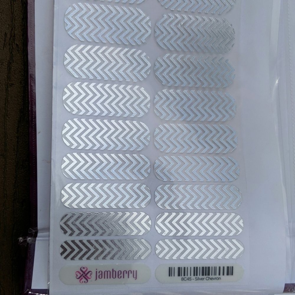 Silver Chevron Jamberry Nail Wraps